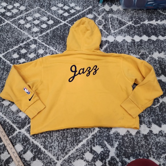 Nike women's size medium yellow utah jazz pullover crop hoodie - Picture 8 of 8